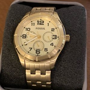 Gold Fossil Watch